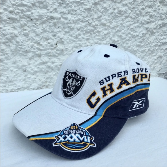 Vtg Rare Reebok NFl baseball cap superbowl 37 hat XXXVII 2003 - Oakland Raiders. - Picture 2 of 15